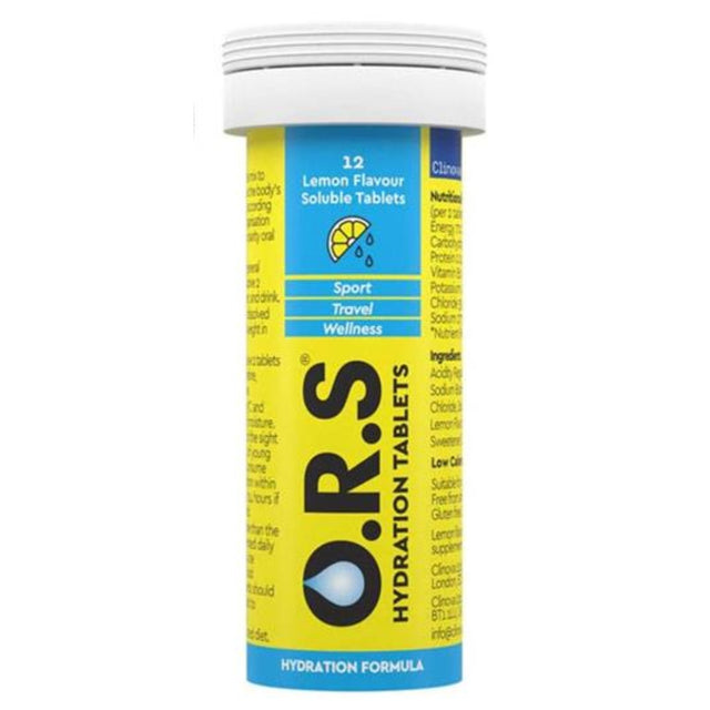 O.R.S Hydration Tablets - Lemon Flavour 12 Tablets