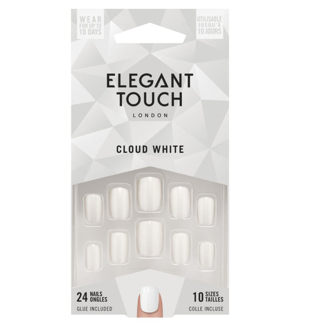 Elegant Touch Core Colour True Cloud White False Nails