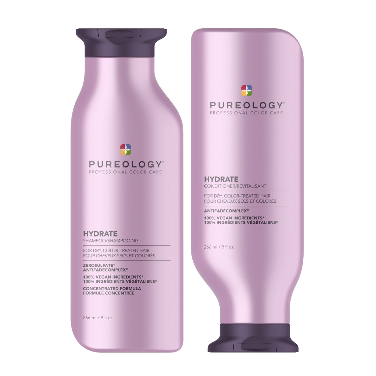Pureology Hydrate Shampoo and Conditioner Moisturising Bundle For Dry Hair, Sulphate Free for a Gentle Cleanse, Vegan Formulas