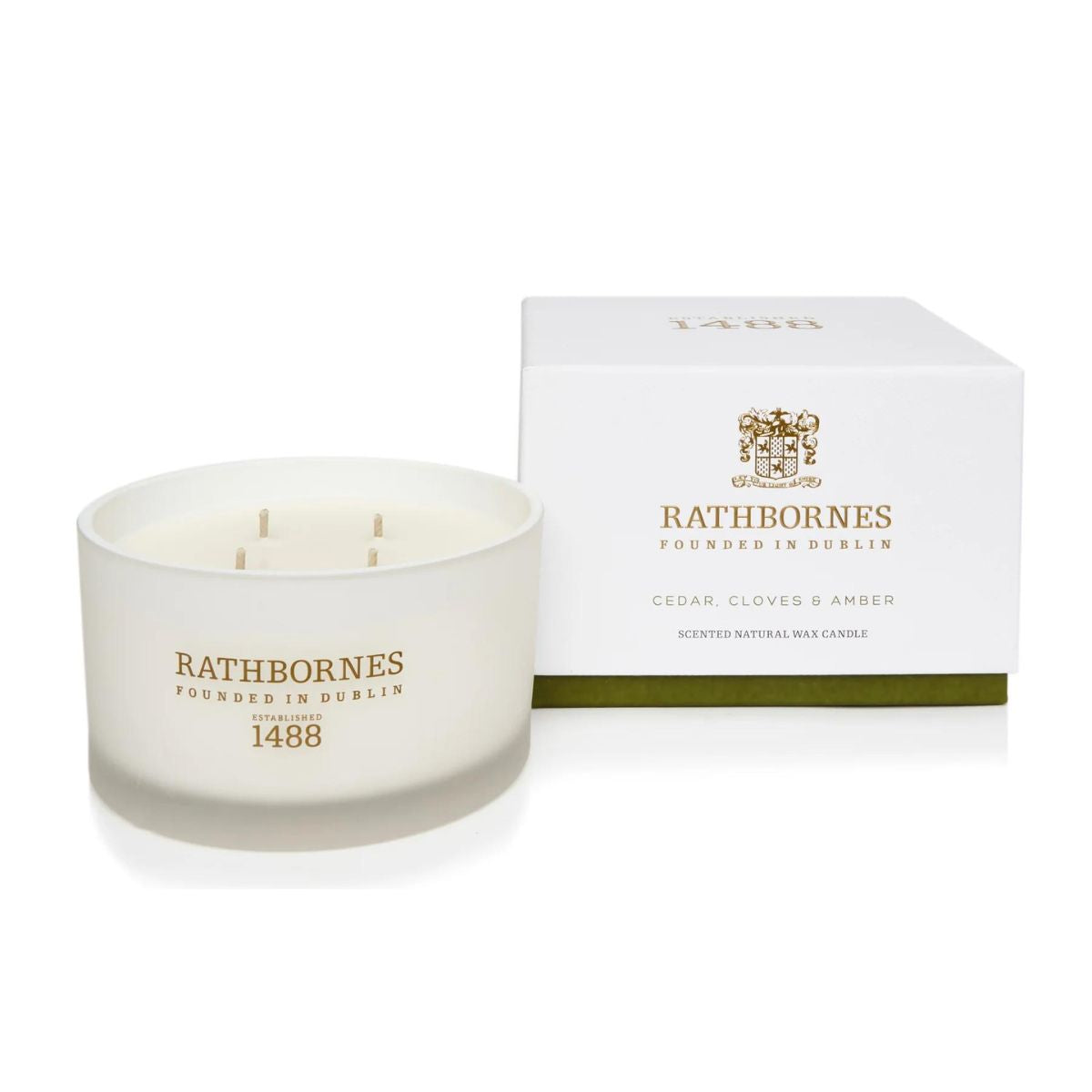 Rathbornes Cedar, Cloves & Ambergris 4 Wick Luxury Candle
