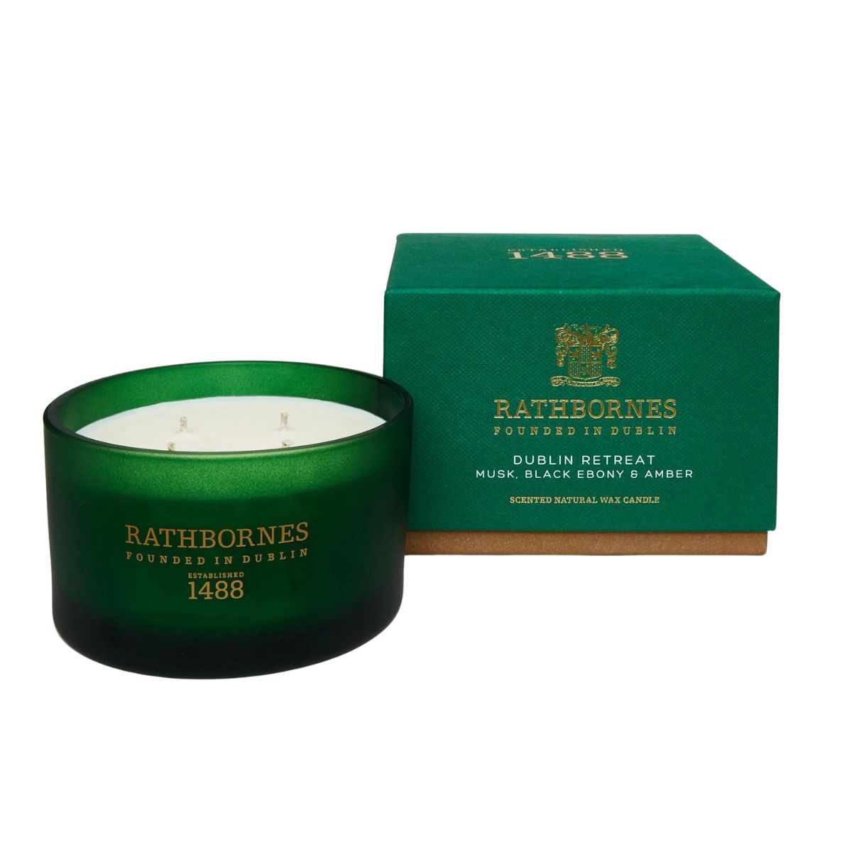 Rathbornes Dublin Retreat Dark Green 4 Wick Luxury Candle