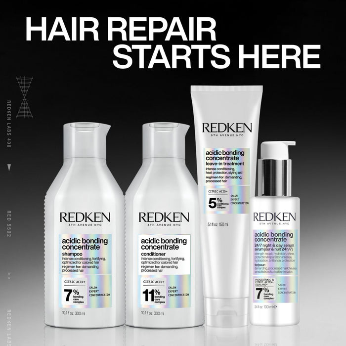 Redken Acidic Bonding Concentrate Shampoo, Bond Repair for Damaged Hair, Sulphate Free for Gentle Cleansing 300ml
