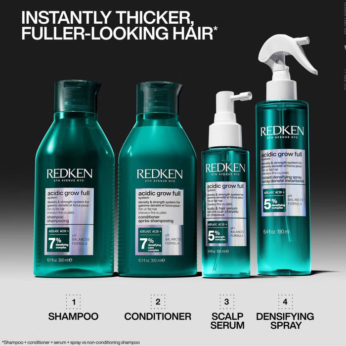 Redken Acidic Grow Full System Densifying Shampoo for Thin Hair, Strengthens & Thickens, 300ml