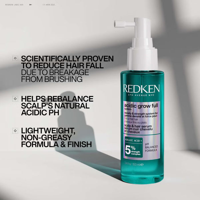 Redken Acidic Grow Full System Hair Serum for Thin Hair, Strengthens & Thickens, 100ml