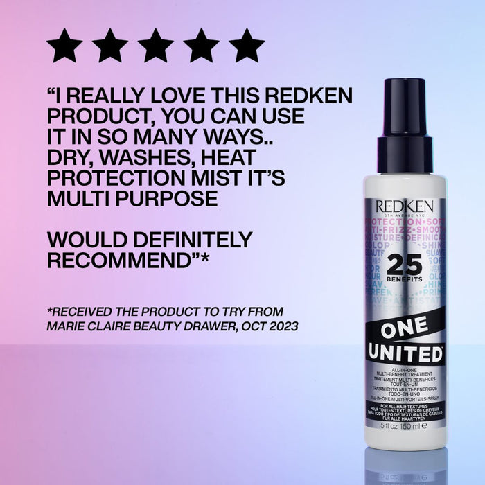 Redken One United Multi-Benefit Treatment Spray, 25 Benefits, Heat Protection, Detangling and Conditioning 150ml