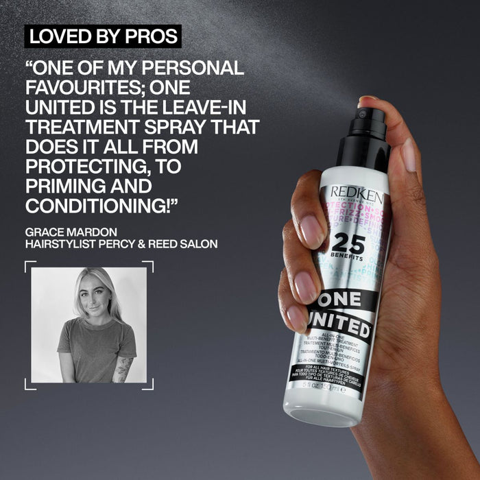 Redken One United Multi-Benefit Treatment Spray, 25 Benefits, Heat Protection, Detangling and Conditioning 150ml