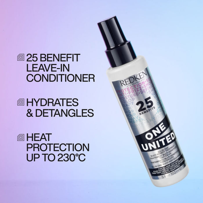 Redken One United Multi-Benefit Treatment Spray, 25 Benefits, Heat Protection, Detangling and Conditioning 150ml