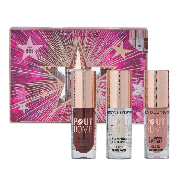 Revolution Pout Bomb Plumping Lip Gloss Trio Gift Set