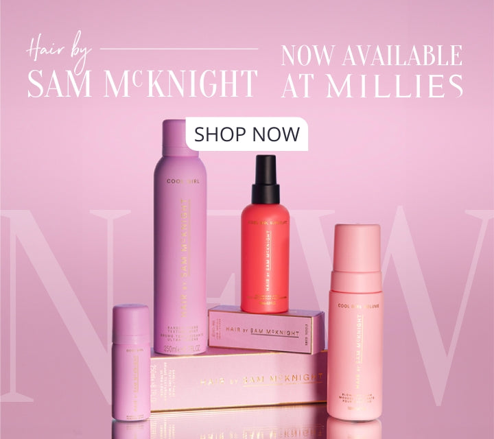 Get ready to up your hair game! 💇♀️✨ #HairBySamMcKnight collection has just landed at Millies! Whether you're after that cool-girl texture or a luxe finish, we've got you covered. Tap to shop and give your locks the love they deserve! 💖 #MilliesBeauty #SamMcKnight #GoodHairDay