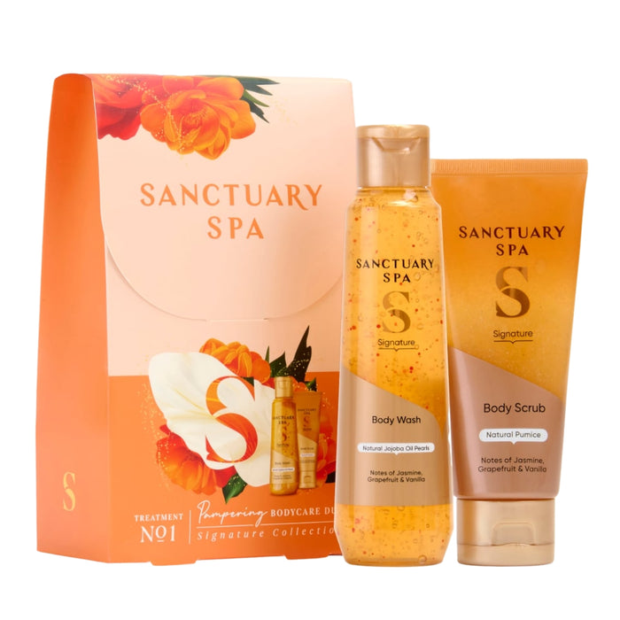 Sanctuary Spa Signature Body Care Duo Gift Set with Body Wash and Body Scrub