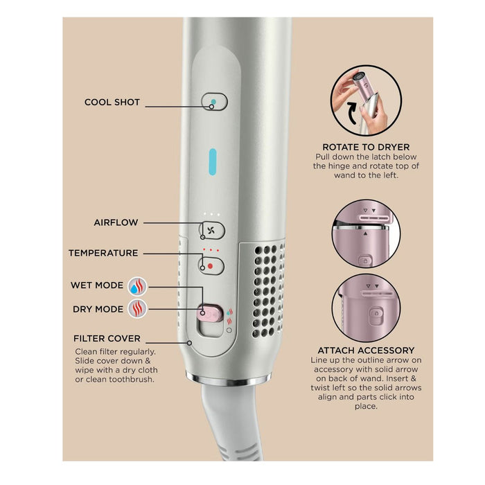 Shark Glam Ceramic and Air Styling and Drying System in Fighter Pink SAVE €90