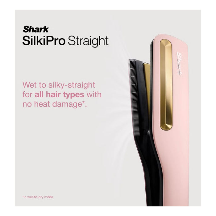 Shark SilkiPro Straight Hair Straightener + Dryer in One Tool with Heat-Resistant Storage Case-Rose Petal SAVE €50