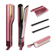 Shark SilkiPro Straight Hair Straightener + Dryer in One Tool with Heat-Resistant Storage Case-Rose Petal