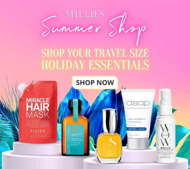 Pack your beauty bags, babes! 🌺 Millies’ Summer Shop is here with must-have travel-size holiday essentials! Dive into sun-kissed hair masks, luxe oils, and more. Shop now and glow on the go! ✈️✨ #SummerBeauty #TravelEssentials
