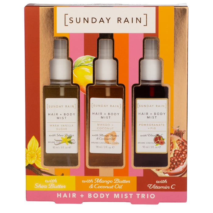 Sunday Rain Hair & Body Mist Trio Gift Set
