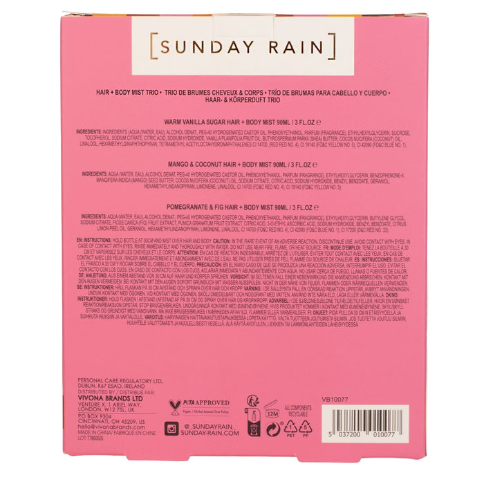 Sunday Rain Hair & Body Mist Trio Gift Set
