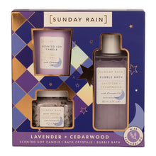 Sunday Rain Lavender & Cedarwood Bath Trio Gift Set