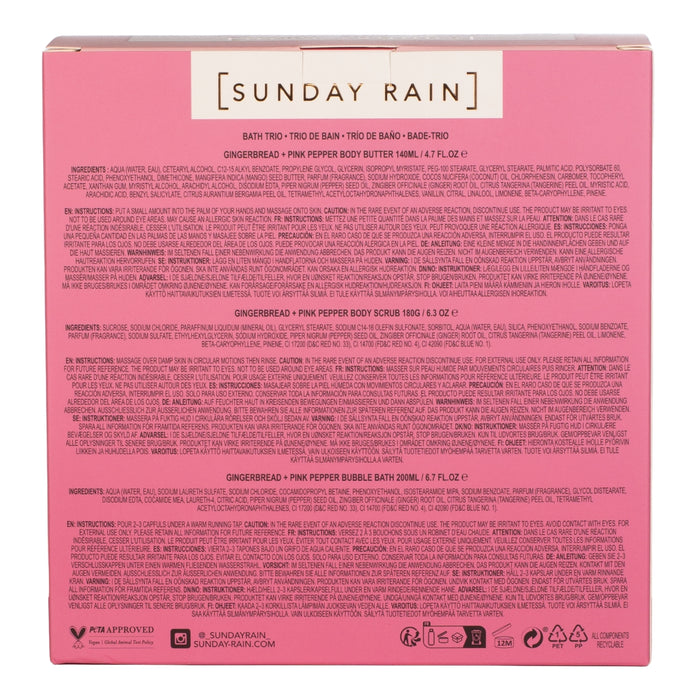 Sunday Rain Gingerbread & Pink Pepper Trio