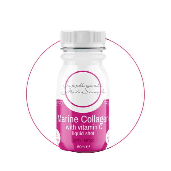Supplements Made Simple Marine Collagen with Vitamin C Liquid Shots - 1 Month Supply