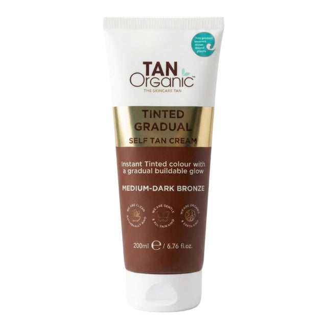 TanOrganic Tinted Gradual Medium-Dark Self Tan Cream 200ml
