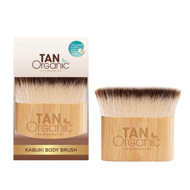 Tan organic Bamboo Kabuki Body Brush