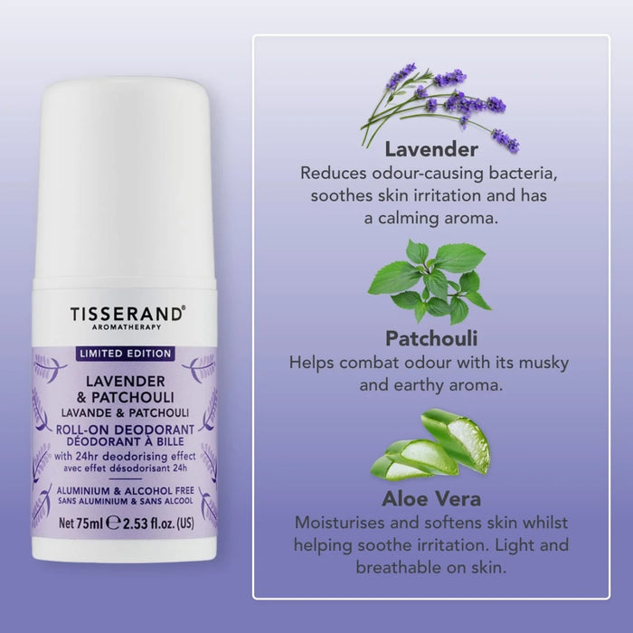 Tisserand Lavender & Patchouli Roll-On Deodorant 75ml