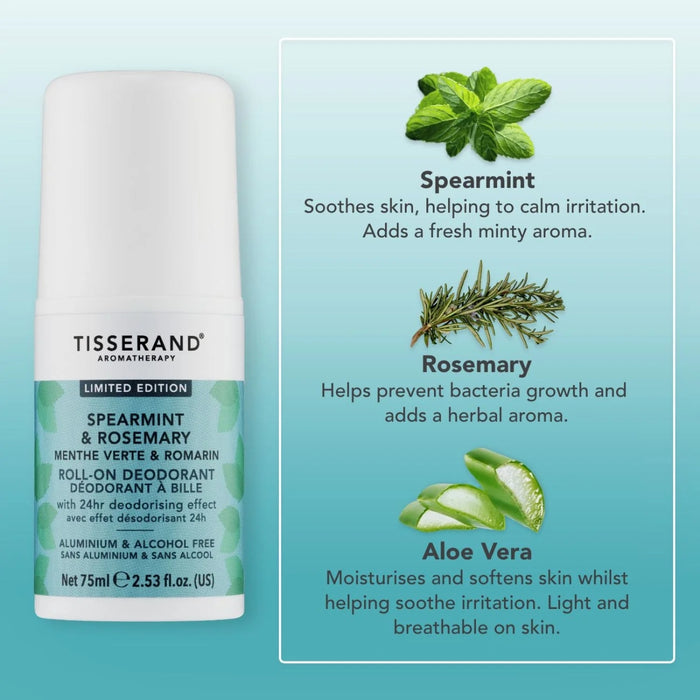 Tisserand Spearmint & Rosemary Roll-On Deodorant 75ml