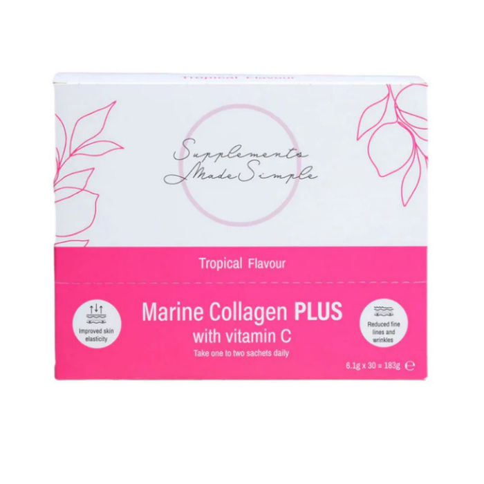 Supplements Made Simple Marine Collagen PLUS with Vitamin C in Tropical - 30 Sachets