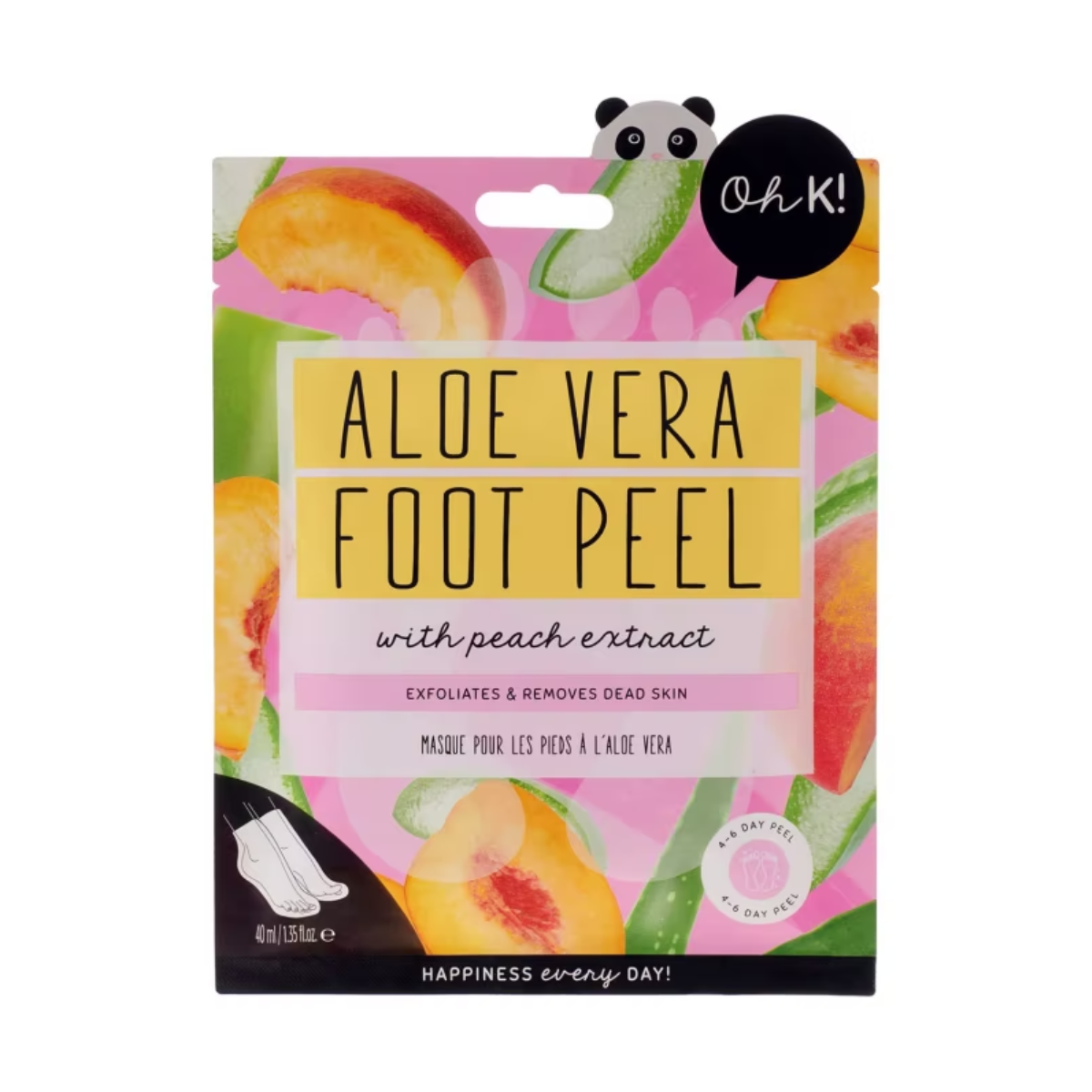 Oh K! Exfoliating Aloe Foot Peel Mask - 1.35 fl oz
