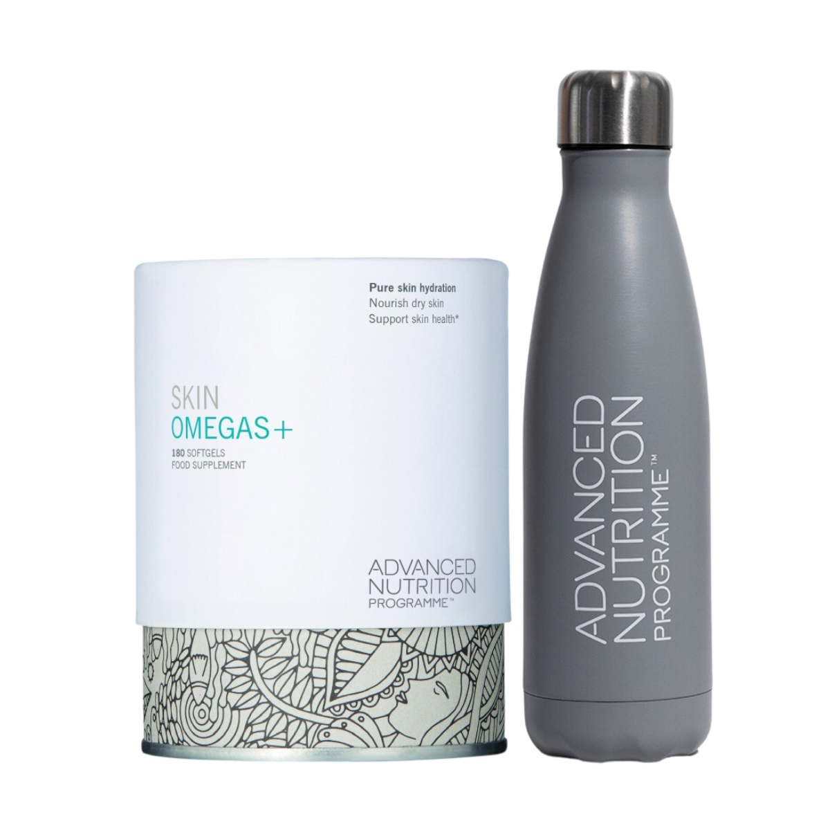 Advanced Nutrition Programme Skin Omegas+ 180 Caps with Complimentary Water Bottle