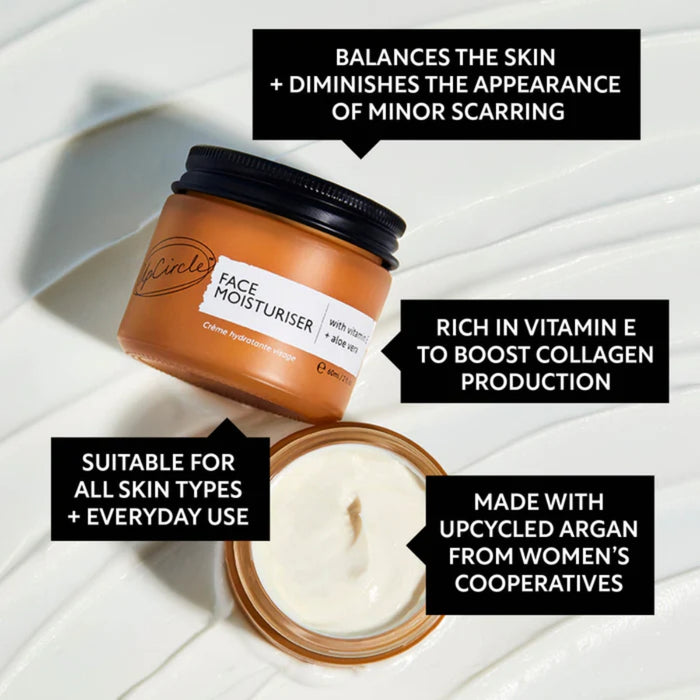 UpCircle Beauty Face Moisturiser with Vitamin E + Aloe Vera 60ml