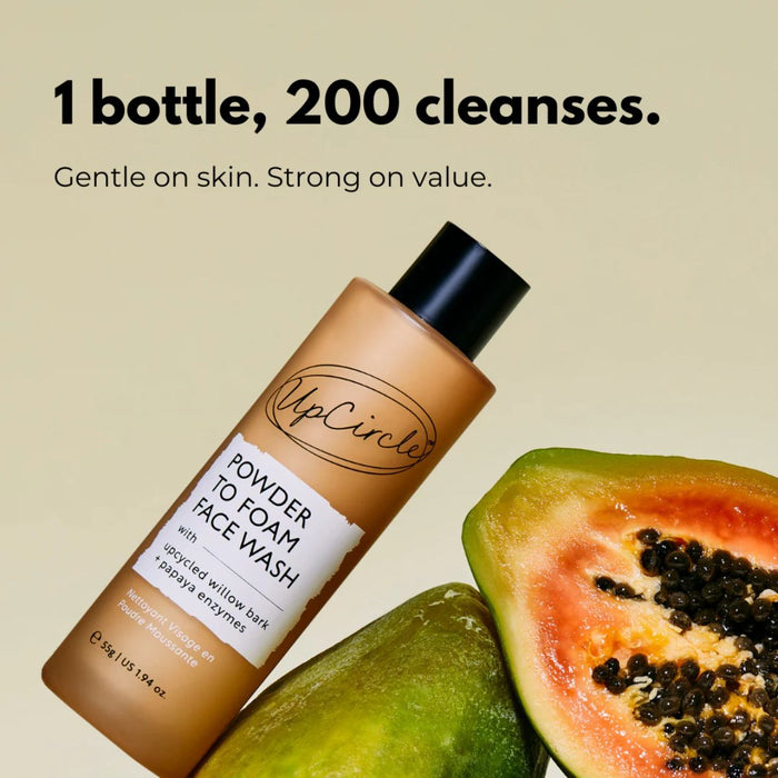 UpCircle Beauty Powder To Foam Face Wash with Upcycled Willow Bark + Papaya Enzymes