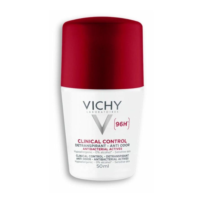 VICHY Deodorant 96H Clinical Control Anti-Perspirant Roll-On, Hypoallergenic, Suitable for Sensitive Skin 50ml