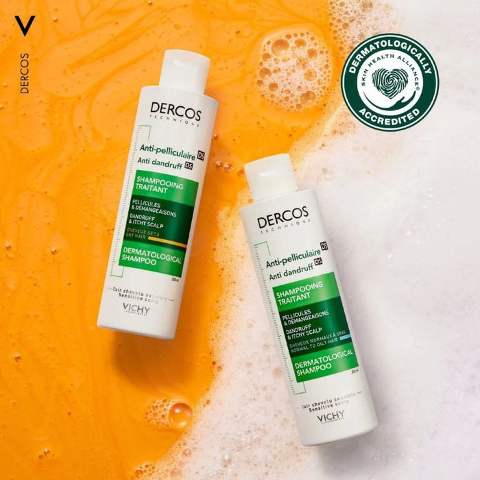 VICHY Dercos Anti-Dandruff Dermatological Shampoo for Dry Hair with Salicylic Acid, 200ml