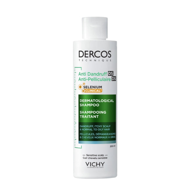 VICHY Dercos Anti-Dandruff Dermatological Shampoo for Normal to Oily Hair with Salicylic Acid, 200ml
