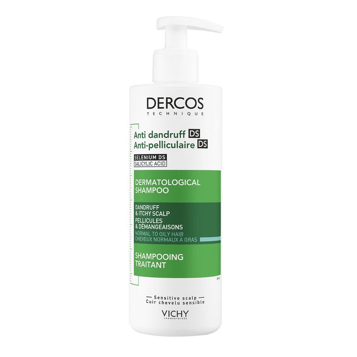 VICHY Dercos Technique Anti-Dandruff Purifying Shampoo for Sensitive, Oily Hair and Scalp 390ml