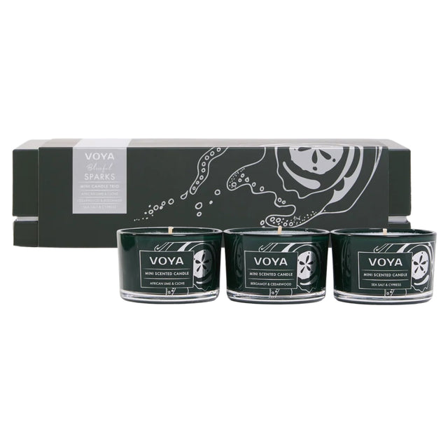 VOYA Blissful Sparks Mini Candle Trio Set