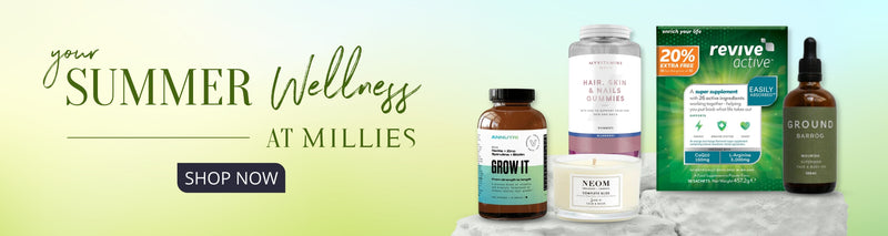 🌞 Dive into Summer Wellness with a splash! 💦 Millies is bringing you the ultimate glow-up with fantastic beauty boosts! ✨ Score 20% off on Revive Active + more feel-good treats that are perfect for a beauty revamp! 🛍️ Hurry, it's time to shine bright! #BeautyDeals #SummerGlow #ShopMillies #WellnessWins