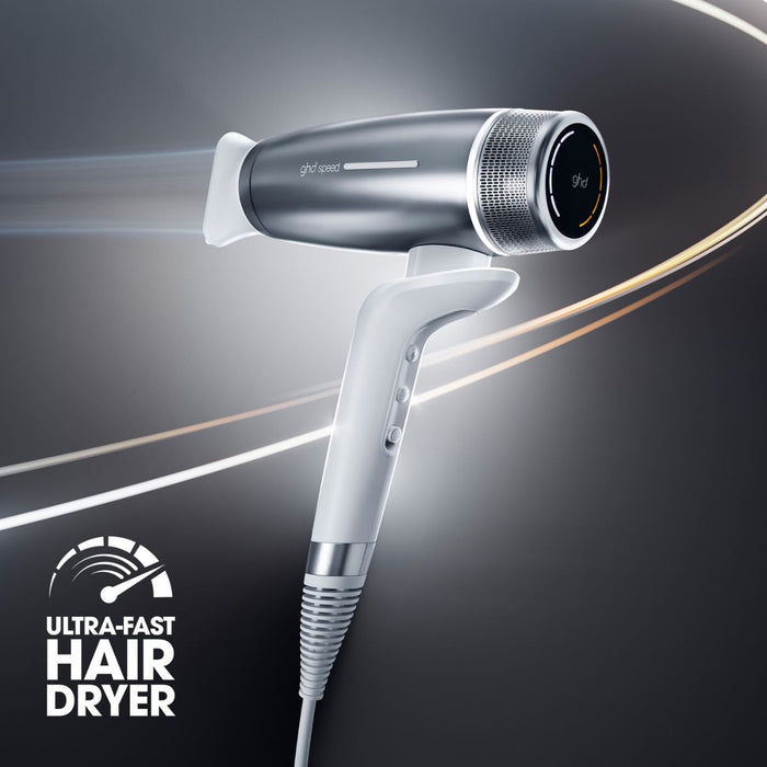 ghd speed hairdryer silver white