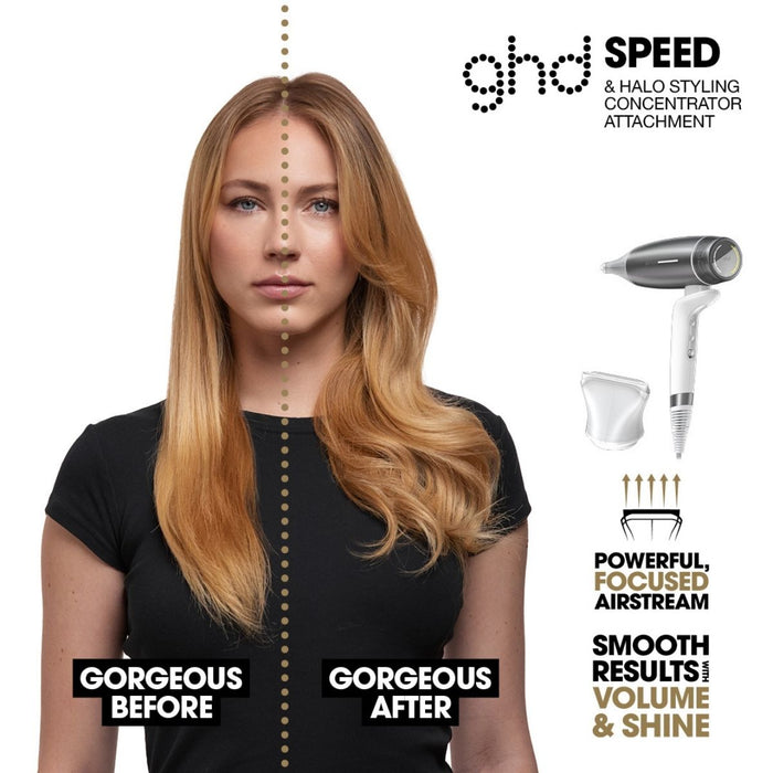 ghd speed hairdryer silver white