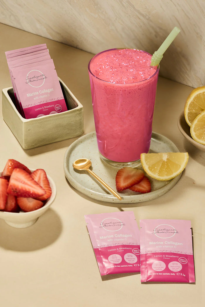 Supplements Made Simple Marine Collagen Sachets with Vitamin in Lemon & Strawberry - 30 Sachets
