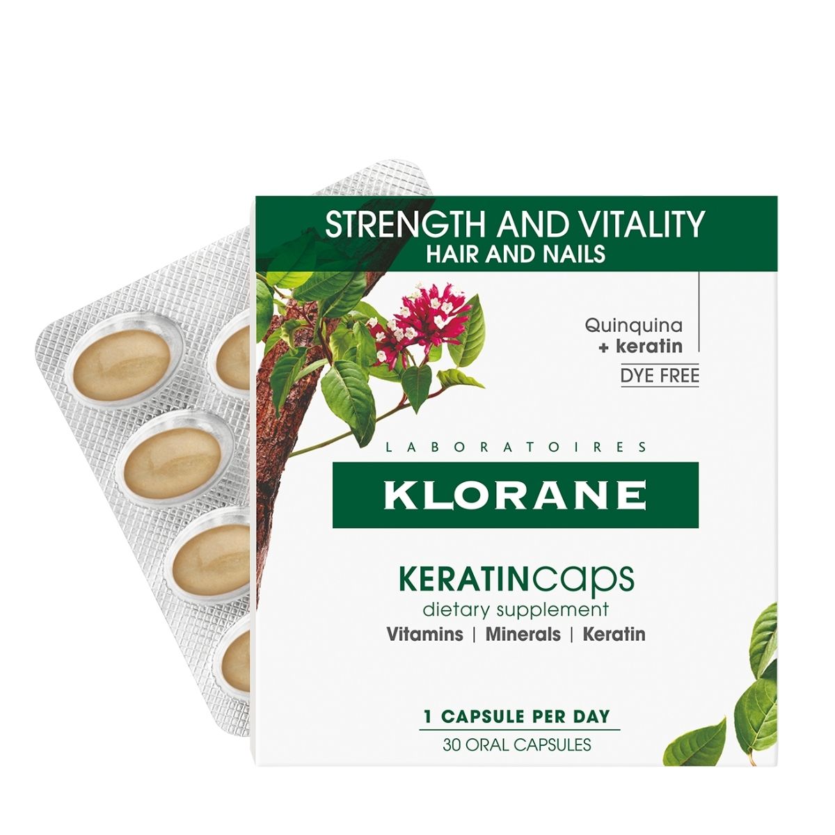 Klorane Hair and Nail Supplement Caps with Keratin