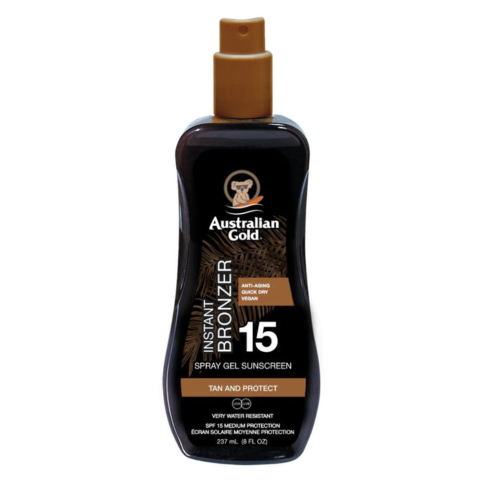 Australian Gold SPF 15 Spray Gel Sunscreen with Instant Bronzers