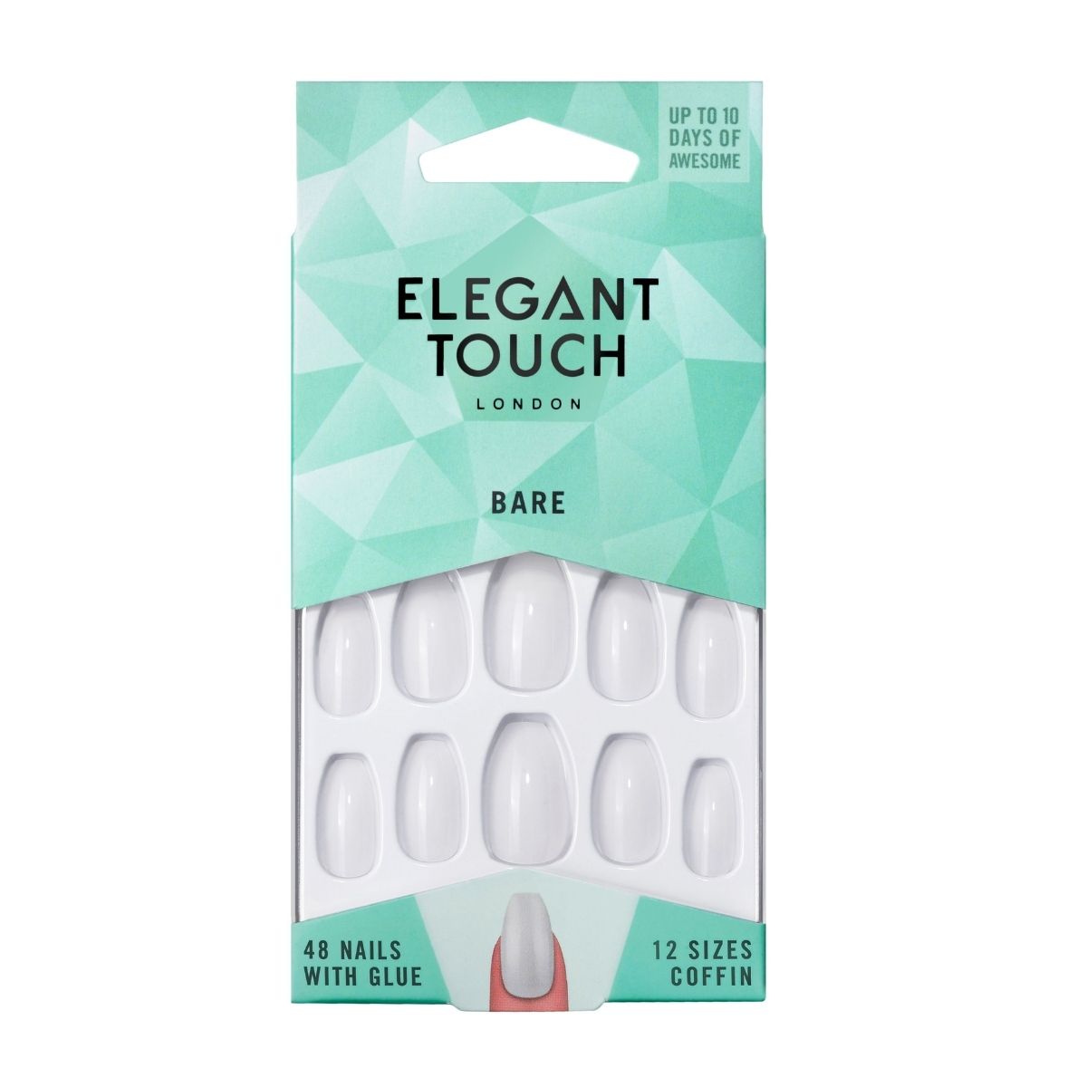 Elegant Touch Bare Nails Coffin.