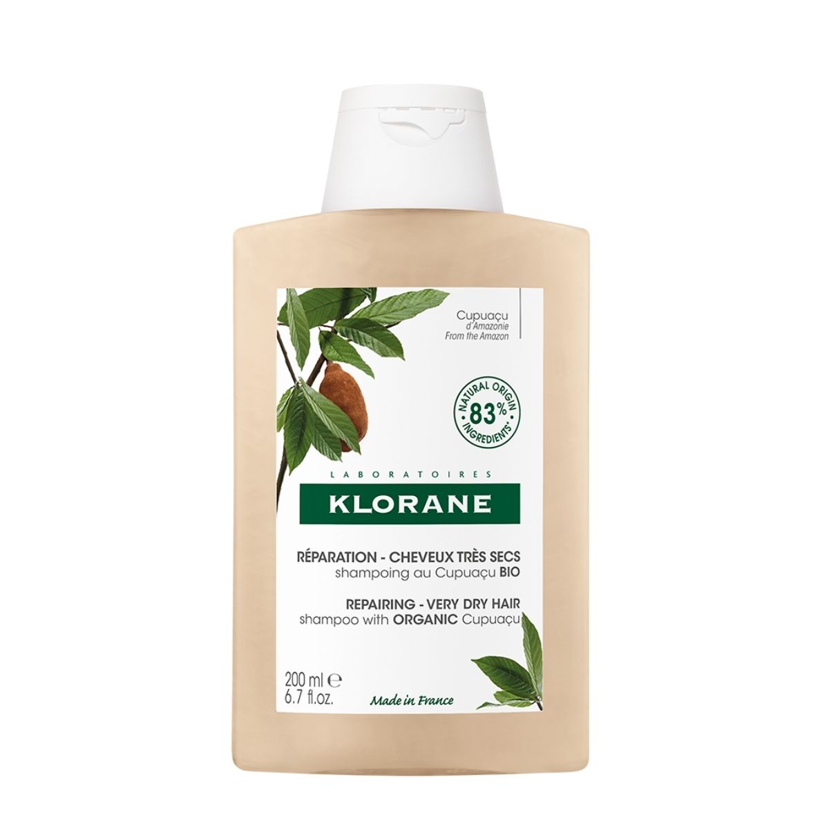 Klorane Organic Cupuaçu Butter Nourishing and Repairing Shampoo for Very Dry, Damaged Hair