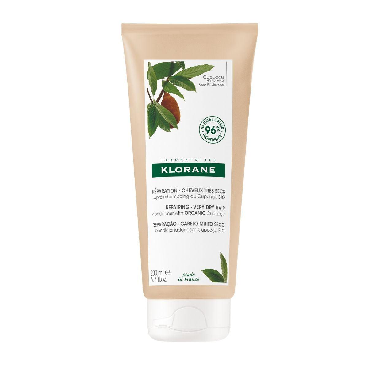 Klorane Organic Cupuaçu Butter Nourishing and Repairing Conditioner for Very Dry, Damaged Hair