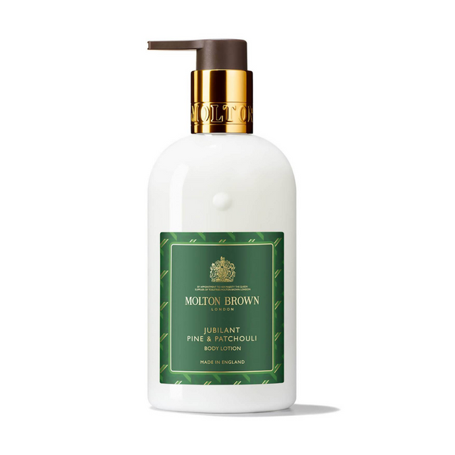 Molton Brown Jubilant Pine & Patchouli Body Lotion.