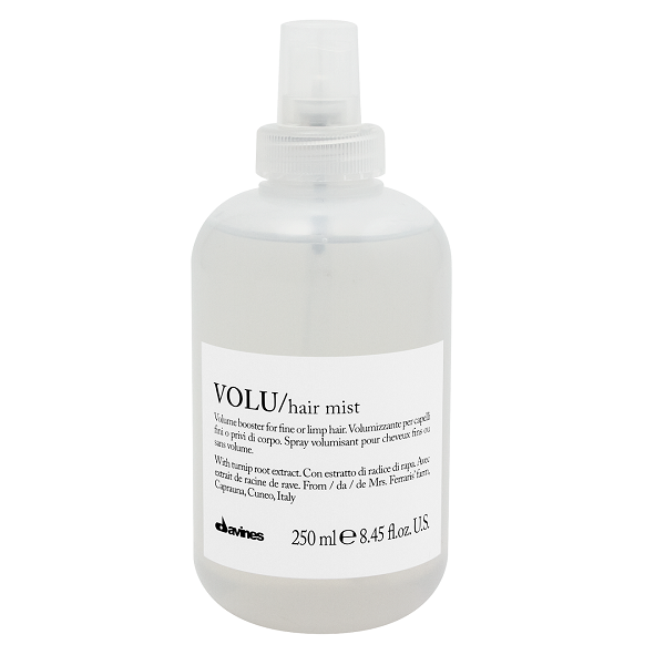 250ml Davines Volu Hair Mist is a light leave in primer spray developed for fine, limp hair requiring volume.