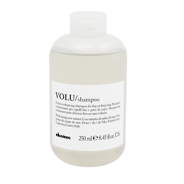 250ml Davines Volu Shampoo is a volumising shampoo for fine, lank hair. Hair is gently cleansed leaving it soft and light with a long lasting boost of body and volume.