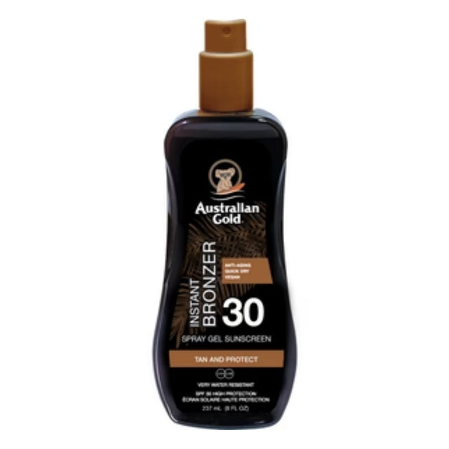 Australian Gold SPF 30 Spray Gel Sunscreen with Instant Bronzers